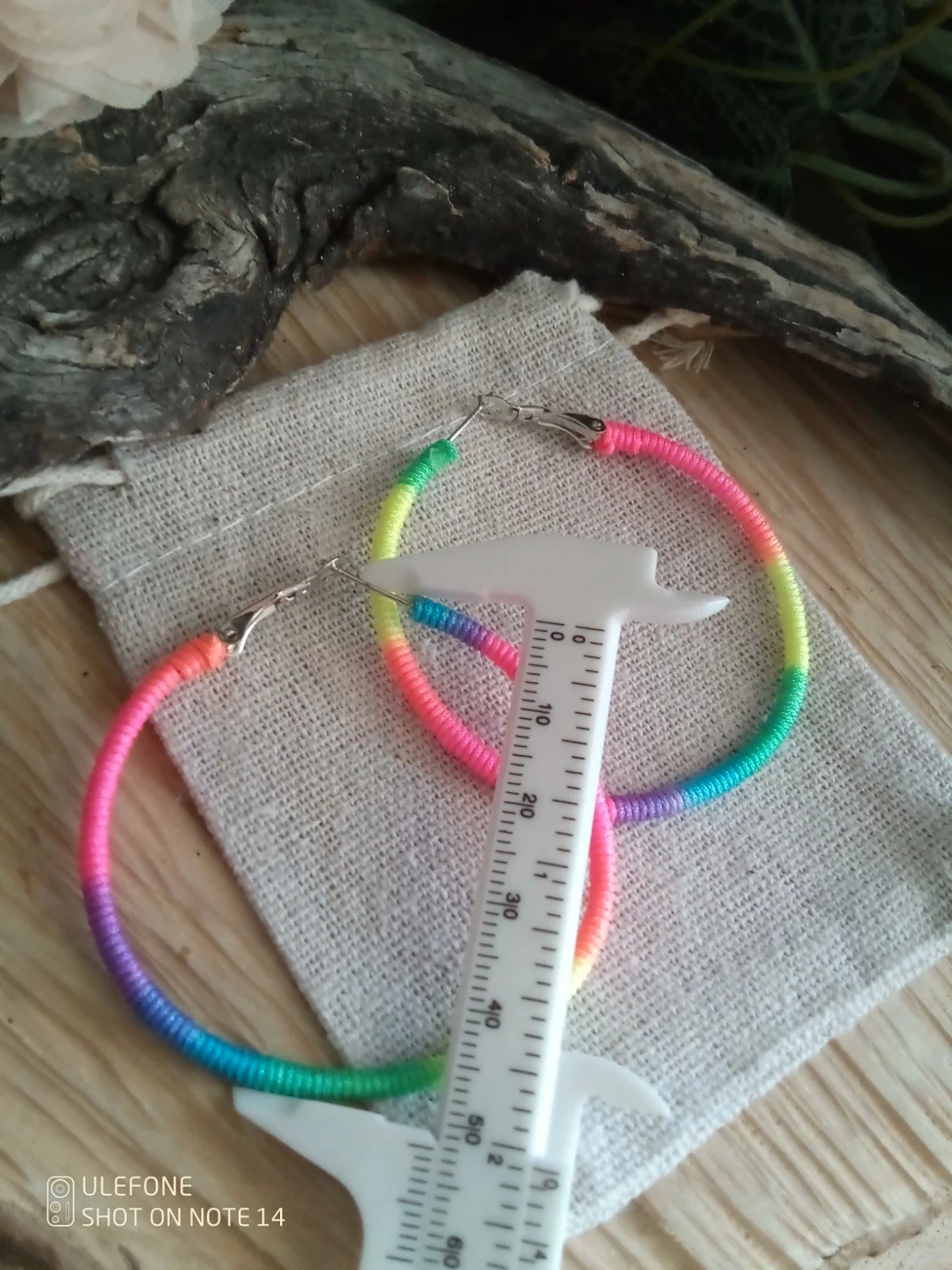 Créoles métal et coton coloré – photo 2